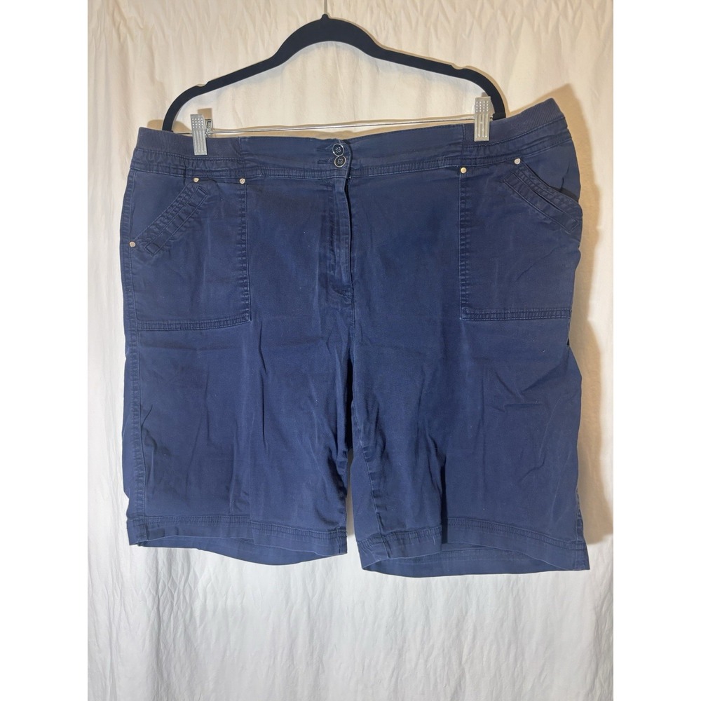 KAREN SCOTT Women's Navy Shorts Size 18W Tummy Control W58
